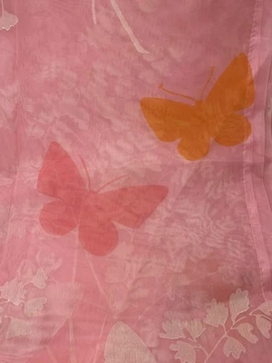 Cortina de chuveiro Ames tecido borboletas rosa vintage 395 - Imagem 1 de 4