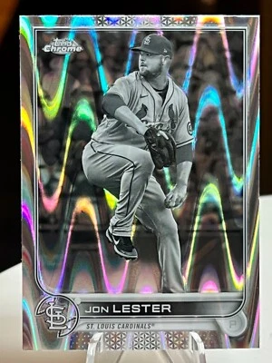 2022 Topps Chrome Sonic JON LESTER Black & White RayWave Refractor #187 - Image 1 of 3
