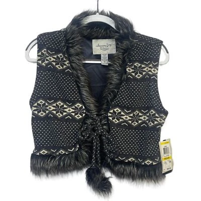 Chaleco American Rag Cie Fair Isle forrado de piel sintética mediano nuevo con etiquetas Foto 1 de 4