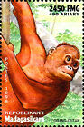 Madagaskar Postfrisch Mnh Tier Wildtier Affe Primat Orang Utan Menschenaffe / 25