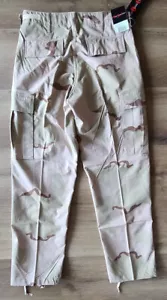 New 3-Color Desert Camo Cargo Pocket BDU Pants with Button Fly - Large / Regular - Picture 1 of 7