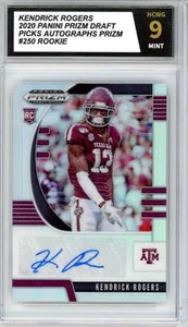 2020 Prizm Draft Picks Autographs Prizm #250 Kendrick Rogers Rookie HCWG 9 - Picture 1 of 2
