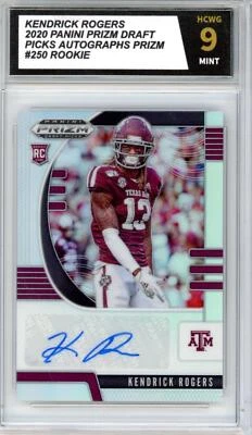 2020 Prizm Draft Picks Autographs Prizm #250 Kendrick Rogers Rookie HCWG 9 - Image 1 of 2