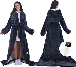 Wearable Heated Blanket/Robe with Removable Foot Pocket,Electric Blanket Full Si - Picture 1 of 9