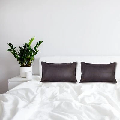 Коричневый хруст коробка упаковка из 2 из овечьей кожи прямоугольник наволочка для жизни R - Изображение 1 из 4