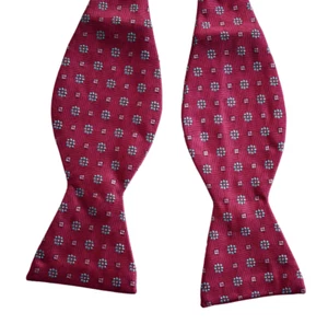 NEW BROOKS BROTHERS Pink 100% SILK SELF-TIE Bow Tie - Picture 1 of 7