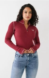Nwt True Religion Half ZIP Top  Size XLarge  $89 - Picture 1 of 9