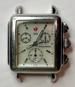 MICHELE DECO Chronograph Men’s Date Stainless Steel Watch 23 Jewels SWISS - Picture 1 of 12