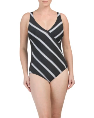 GOTTEX Feather Border One-piece Swimsuit (size 6 - Image 1 of 2