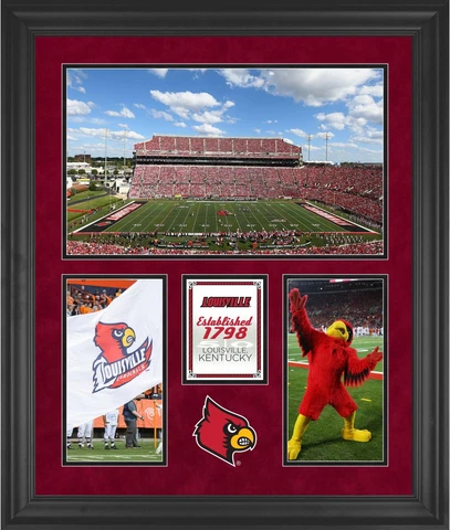Louisville Cardinals Papa John's Cardinal Stadium Framed 20x24 3-Opening Collage Cover