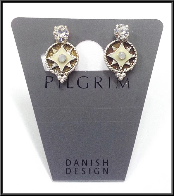 Pilgrim Jewelry Swarovski Crystals Flowers Pearls Birds Silver Earrings