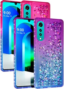 Liquid Sand Sparkling Glitter Waterfall Case Cover for LG Velvet Phone LM-G900M - Picture 1 of 15
