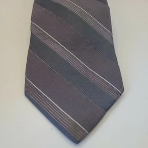 Calvin Klein Men's Neck Tie Purple Striped Skinny Slim Silk, 3.5" X 60" - Foto 1 di 5