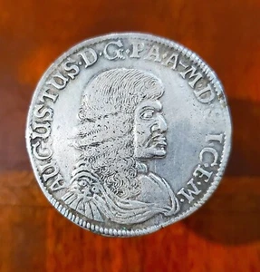 1671 ALEMANIA MAGDEBURGO PLATA 2/3 THALER ~ HALLE COMO NUEVO KM-169 ~ EXTREMADAMENTE FINO - Imagen 1 de 2