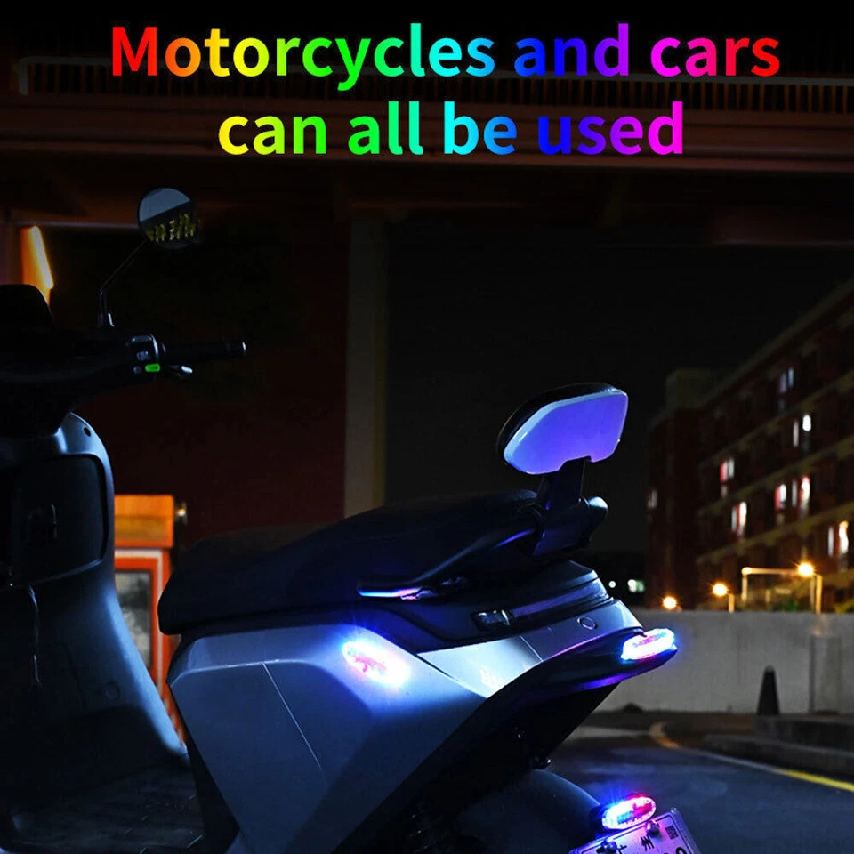 1 pieza Piezas Traseras Moto Luz LED Flash Luz Solar Seguridad Advertencia Accesorios Foto 1 de 4