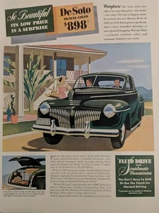 1942 Vintage Chrysler De Soto Druck Anzeige. DeSoto Deluxe Coupé. Ära des Zweiten Weltkriegs. - Bild 1 von 1