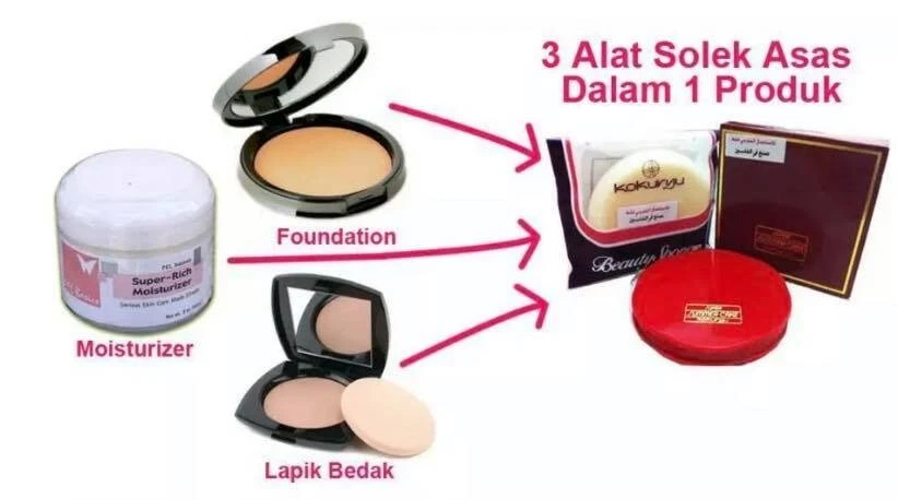 Kokuryu Bedak Arab 3 in 1 Face Powder Moisturizer, Foundation, with Free Sponge - Image 1 of 2