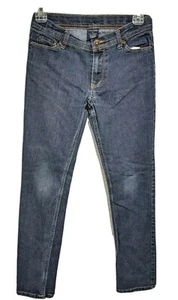 FADED FLORY Girl's Dark Wash Adjust Waist Reg Fit Straight Stretch Jeans size 12 - Picture 1 of 10