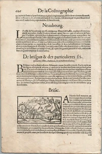 1575 LUXEMBOURG from BELLEFOREST EDITION of MUNSTER COSMOGRAPHY - Picture 1 of 2