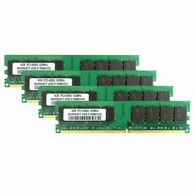 For Intel 4pcsX4GB 2RX8 PC2-4200U DDR2 533Mhz 240Pin UDIMM Desktop Memory RAM - Image 1 of 4
