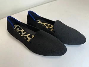Mocasines planos Rothy's negros Cheetah punta almendra talla 6 - Imagen 1 de 6