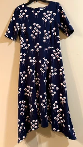 Boden Leonie Ponte Midi Dress sz 8 navy Blue J0377 short sleeve zip back - Picture 1 of 5