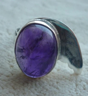 Silberring 925 Silber  mit  Amethyst, ca.  Gr 17,8 (56) - Bild 1 von 4