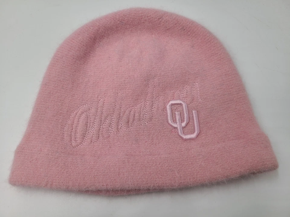 Women University of Oklahoma Sooners Fuzzy Beanie Winter Hat Stocking Cap NCAA - Image 1 of 4