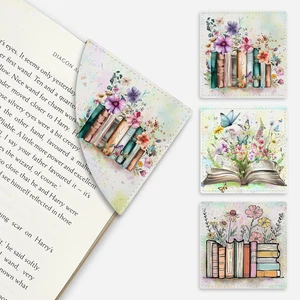 Floral Book Corner - Cute Leather Bookmarks, 3 Pcs Reading Page Markers - Gif... - Imagen 1 de 12