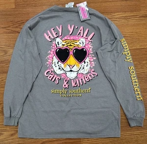 Simply Southern Girls Youth Large Long Sleeve Shirt Grey New With Tags - Picture 1 of 4