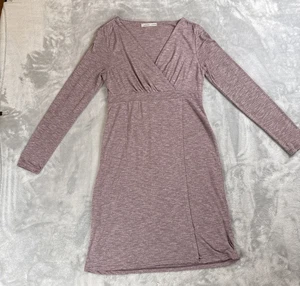 Athleta Wrap-It-Up Dress Women’s Small Pink Heathered Long Sleeve Casual - Picture 1 of 8