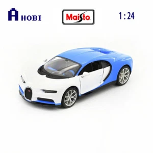 Maisto 1:24 Scale 2017 Bugatti Chiron White Blue Diecast Model Car - Picture 1 of 2