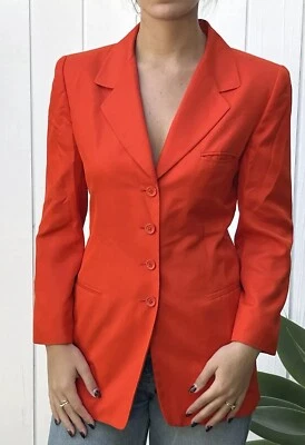 Ellen Tracy Linda Allard Sz 6 100% silk jacket Fitted blazer orange - Image 1 of 4