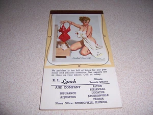 1950s R.L. LYNCH INSURANCE, ILLINOIS RISQUE JUNE MONTH PLANNER - GIL ELVGREN - Picture 1 of 2