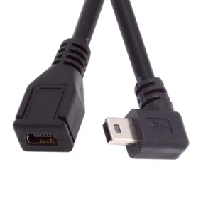 CY Mini USB 5Pin Right Angled 90 Degree Male to Female Extension Cable 30cm - Picture 1 of 9