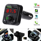 Car Wireless Bluetooth FM Transmitter MP3 Player 2 USB Auto Fast Charger Adapter