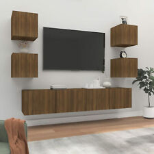 Homgoday 6 Piece TV Cabinet Set Brown Oak Engineered Wood, Entertainment Z2T2