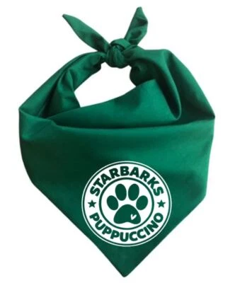 Puppuccino Dog Bandanas - Coffee/Cappuccino/Puppy/Pet Bandana/Funny/Starbucks - Image 1 of 4