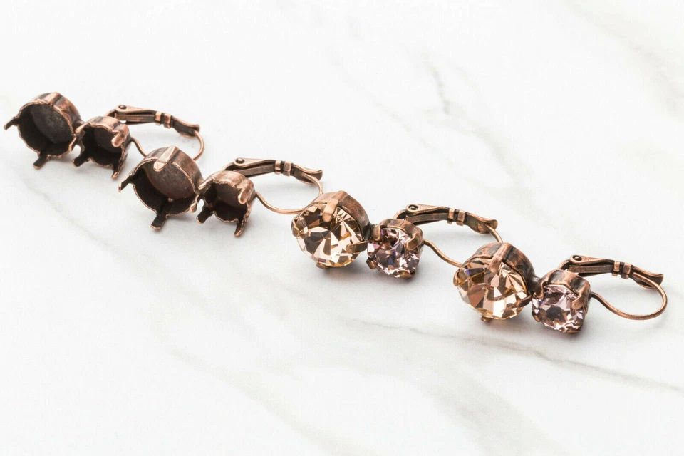 8.5mm & 11mm | Asymmetrical Drop DIY Earring Bases | (EE 24) Foto 1 de 1