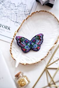 DIY Jewelry Making Kit Pin Brooch "Butterfly" Handmade Brooches Beadwork Vintage
