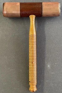 Antique 19th C. Ship Builder Shipwrights Caulking Hammer. Turned Hickory Handle - Picture 1 of 9