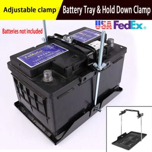 27cm Adjustable Plastic Universal Battery Tray + Hold Down Clamp For Car Marine - Picture 1 of 9