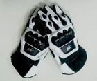 Hayabusa Black/White Motorcycle Leather Racing Gloves Motorbike Riding Gloves