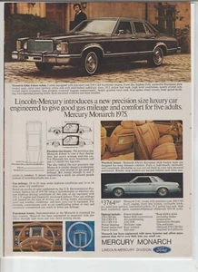 Original 1975 Mercury Monarch Magazine Ad - Picture 1 of 1