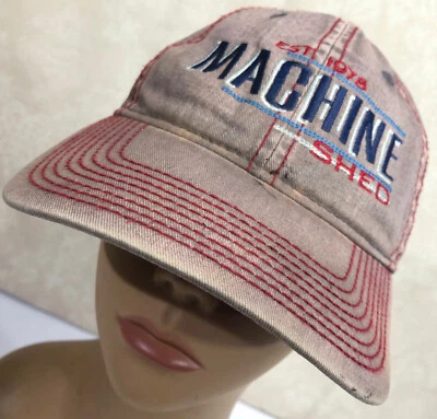 Machine Shed 1976 Gray Distressed Strapback Baseball Cap Hat - Image 1 of 4