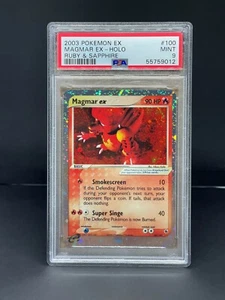 Pokemon Ex Ruby & Sapphire Magmar EX Holo PSA 9 MINT #100 - Graded Card English - Picture 1 of 2