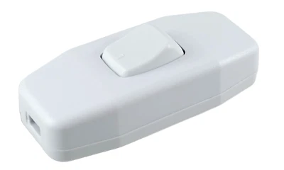 Schnur-Zwischenschalter weiß mit zugentlastung echten 2-polig, 6 A 250 V~ - Bild 1 von 4