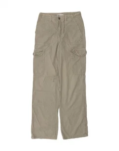 ZARA Womens Straight Cargo Trousers EU 32 2XS W26 L30 Beige Cotton AC14 - Picture 1 of 4