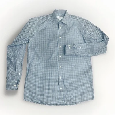 Camisa de vestir Eton para hombre corte contemporáneo 16 41 blanco/negro/azul cuadros guinga Foto 1 de 4