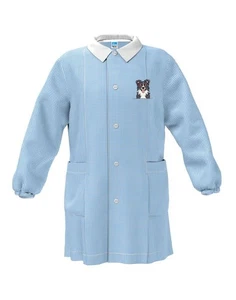 Grembiule asilo bambino Siggi Happy School 33GR4191 Quadri Bianco/Azzurro - Picture 1 of 1